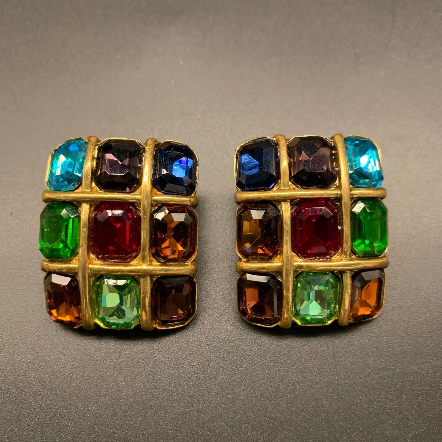 Geometric Stained Glass Earrings
