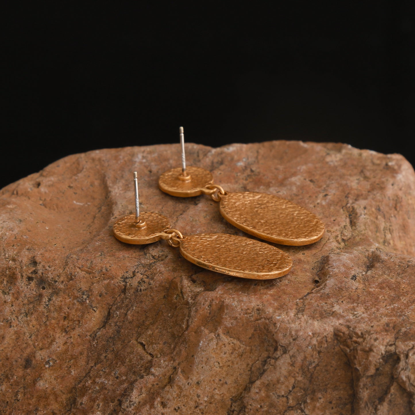 Black enamel earrings