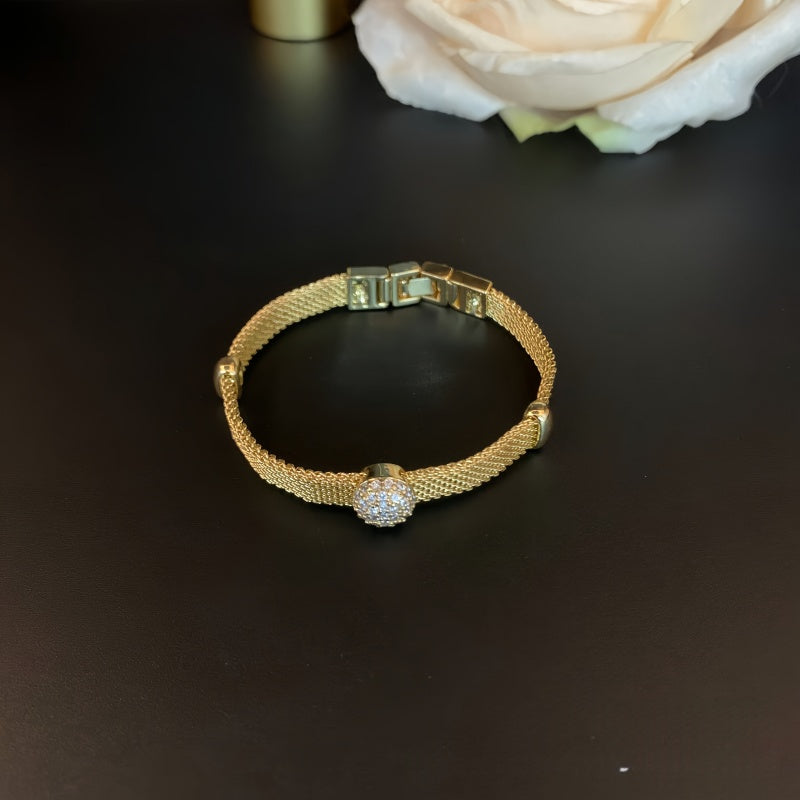 Brass zircon bracelet