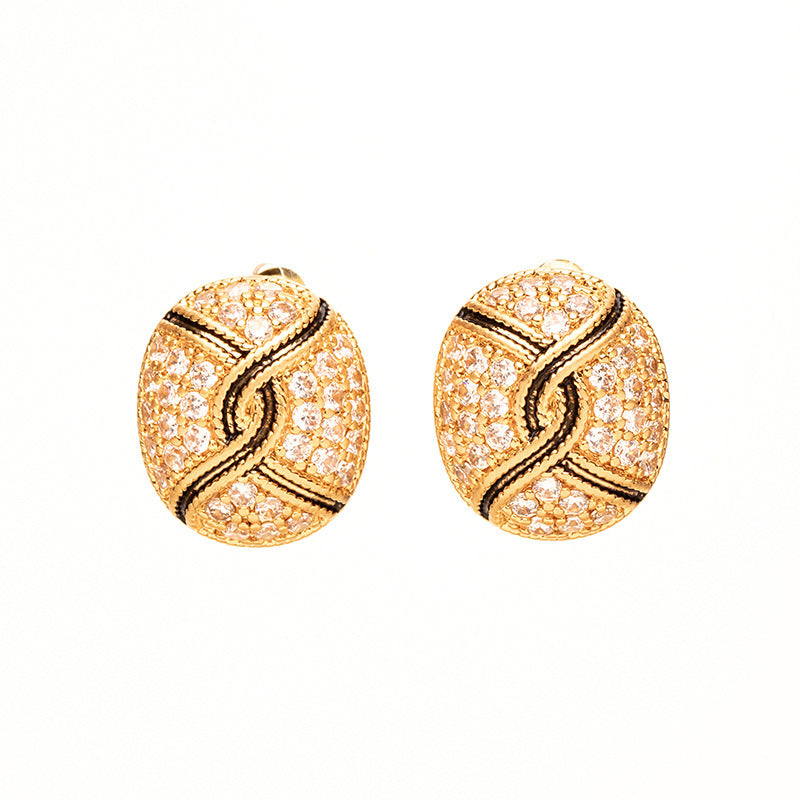Oval Diamond Stud Earrings