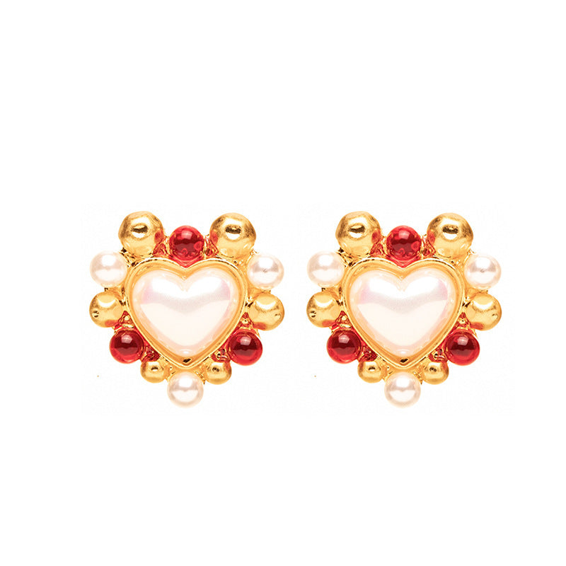 heart-shaped pearl earrings