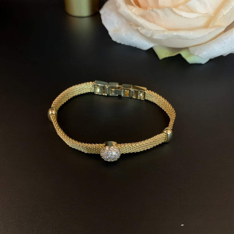 Brass zircon bracelet