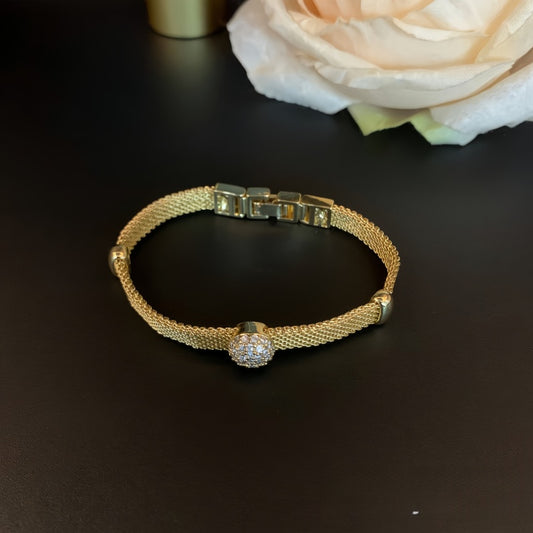 Brass zircon bracelet