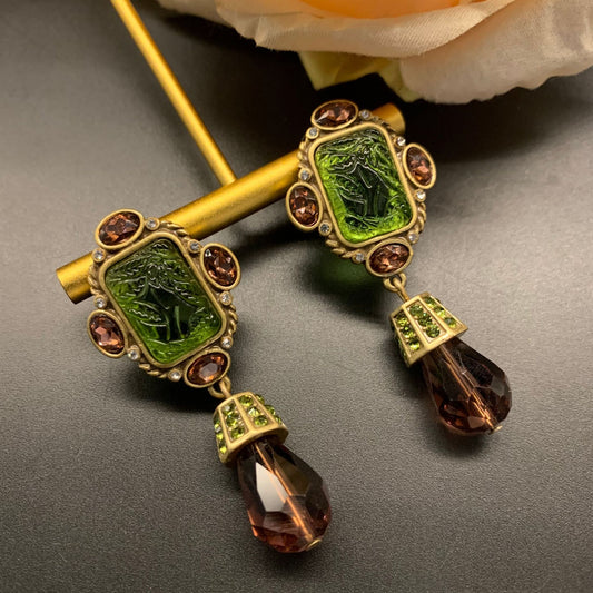 Celadon Jasper Light Luxury Earrings