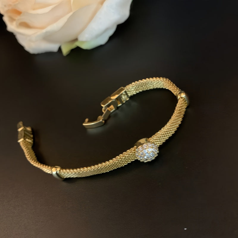 Brass zircon bracelet