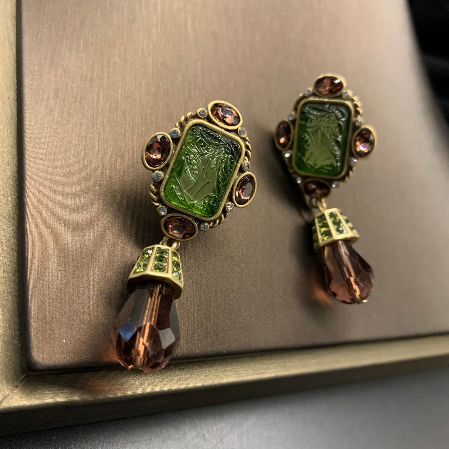 Celadon Jasper Light Luxury Earrings
