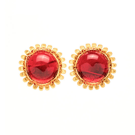 Sun Ruby Earrings